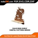 SimpleP Calm Seas Shelf MakeCNC SVG DXF PDF CDR 3D puzzle pattern product image
