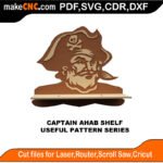 SimpleP Captain Ahab Shelf MakeCNC SVG DXF PDF CDR 3D puzzle pattern product image