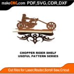 SimpleP Chopper Rider Shelf MakeCNC SVG DXF PDF CDR 3D puzzle pattern product image