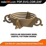 SimpleP Circular Designer Bowl MakeCNC SVG DXF PDF CDR 3D puzzle pattern product image