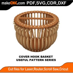 SimpleP Cover Hook Basket MakeCNC SVG DXF PDF CDR 3D puzzle pattern product image