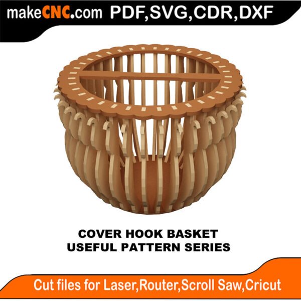 SimpleP Cover Hook Basket MakeCNC SVG DXF PDF CDR 3D puzzle pattern product image