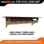 SimpleP Deco Shelf Towel Rack MakeCNC SVG DXF PDF CDR 3D puzzle pattern product image