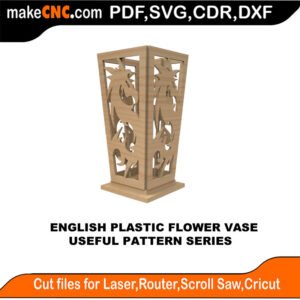 SimpleP English Flower Vase MakeCNC SVG DXF PDF CDR 3D puzzle pattern product image