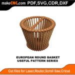 SimpleP European Round Basket MakeCNC SVG DXF PDF CDR 3D puzzle pattern product image