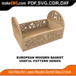 SimpleP European Wooden Basket MakeCNC SVG DXF PDF CDR 3D puzzle pattern product image