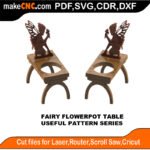 SimpleP Fairy Flowerpot Table MakeCNC SVG DXF PDF CDR 3D puzzle pattern product image