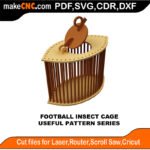 SimpleP Football Insect Cage MakeCNC SVG DXF PDF CDR 3D puzzle pattern product image