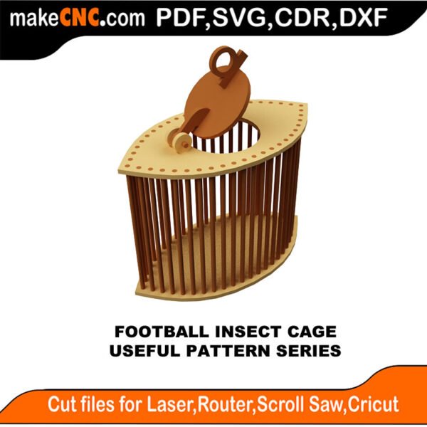 SimpleP Football Insect Cage MakeCNC SVG DXF PDF CDR 3D puzzle pattern product image