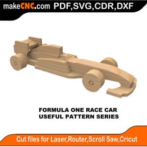 SimpleP Formula One Race Car MakeCNC SVG DXF PDF CDR 3D puzzle pattern product image