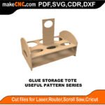 SimpleP Glue Storage Tote MakeCNC SVG DXF PDF CDR 3D puzzle pattern product image