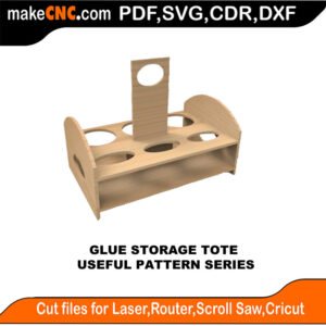 SimpleP Glue Storage Tote MakeCNC SVG DXF PDF CDR 3D puzzle pattern product image