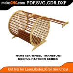 SimpleP Hamster Wheel Transport MakeCNC SVG DXF PDF CDR 3D puzzle pattern product image