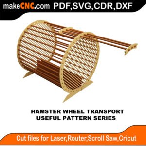 SimpleP Hamster Wheel Transport MakeCNC SVG DXF PDF CDR 3D puzzle pattern product image
