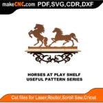 SimpleP Horses Play Shelf MakeCNC SVG DXF PDF CDR 3D puzzle pattern product image