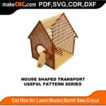 SimpleP House Shaped Transport MakeCNC SVG DXF PDF CDR 3D puzzle pattern product image