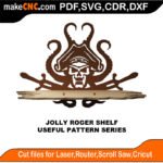 SimpleP Jolly Roger Shelf MakeCNC SVG DXF PDF CDR 3D puzzle pattern product image