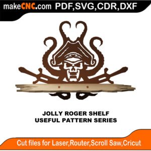 SimpleP Jolly Roger Shelf MakeCNC SVG DXF PDF CDR 3D puzzle pattern product image