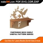 SimpleP Partridge Deco Shelf MakeCNC SVG DXF PDF CDR 3D puzzle pattern product image