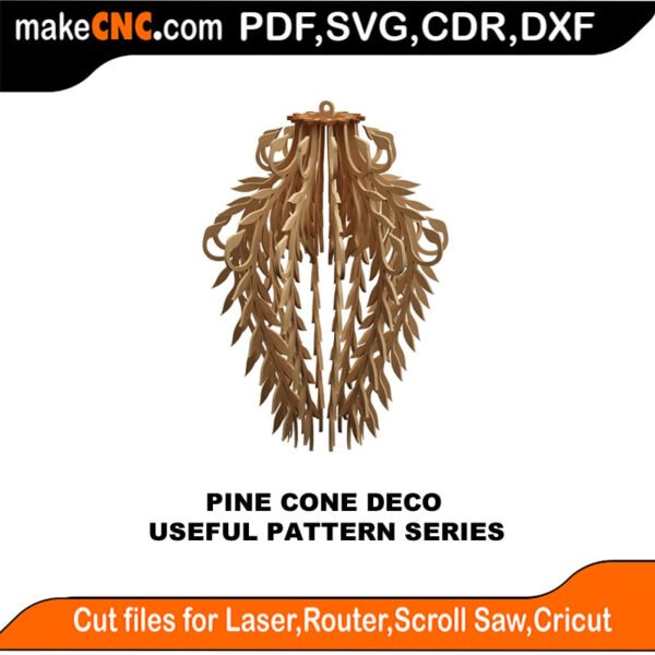 SimpleP Pine Cone Deco MakeCNC SVG DXF PDF CDR 3D puzzle pattern product image