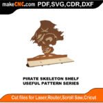 SimpleP Pirate Skeleton Shelf MakeCNC SVG DXF PDF CDR 3D puzzle pattern product image