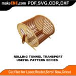 SimpleP Rolling Tunnel Transport MakeCNC SVG DXF PDF CDR 3D puzzle pattern product image