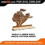 SimpleP Shield Armor Shelf MakeCNC SVG DXF PDF CDR 3D puzzle pattern product image