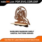 SimpleP Shielded Warrior Shelf MakeCNC SVG DXF PDF CDR 3D puzzle pattern product image