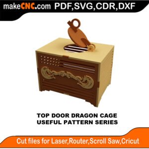 SimpleP Side Top Dragon Cage MakeCNC SVG DXF PDF CDR 3D puzzle pattern product image
