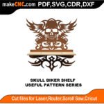 SimpleP Skull Biker Shelf MakeCNC SVG DXF PDF CDR 3D puzzle pattern product image
