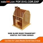 SimpleP Slide Door Transport MakeCNC SVG DXF PDF CDR 3D puzzle pattern product image