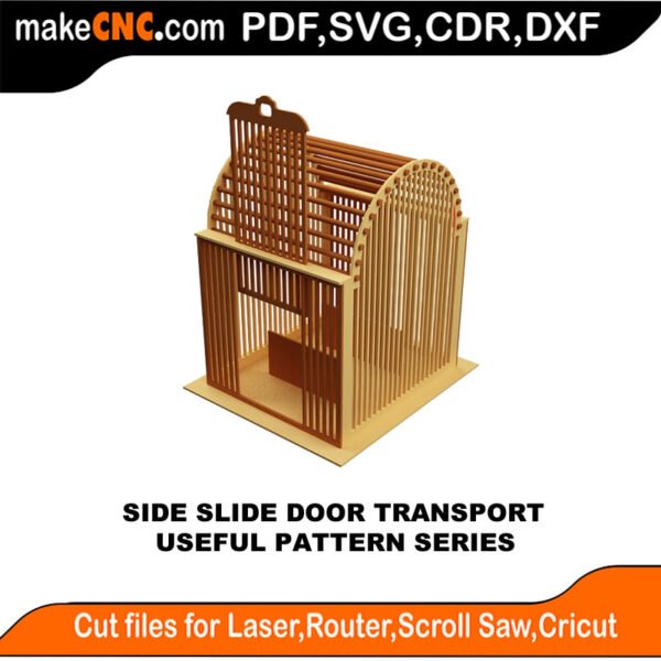 SimpleP Slide Door Transport MakeCNC SVG DXF PDF CDR 3D puzzle pattern product image