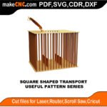 SimpleP Square Shaped Transport MakeCNC SVG DXF PDF CDR 3D puzzle pattern product image