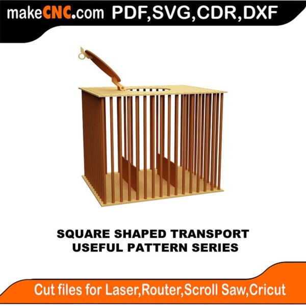 SimpleP Square Shaped Transport MakeCNC SVG DXF PDF CDR 3D puzzle pattern product image