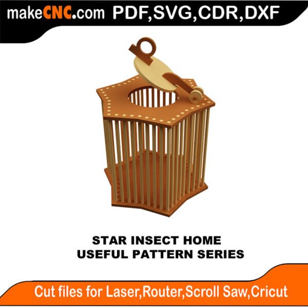 SimpleP Star Insect Home MakeCNC SVG DXF PDF CDR 3D puzzle pattern product image