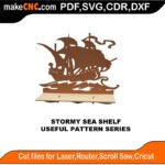 SimpleP Stormy Sea Shelf MakeCNC SVG DXF PDF CDR 3D puzzle pattern product image