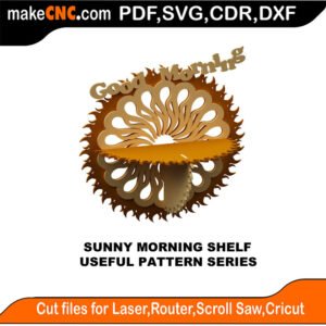 SimpleP Sunny Morning Shelf MakeCNC SVG DXF PDF CDR 3D puzzle pattern product image