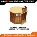 SimpleP Thin Bar Transport MakeCNC SVG DXF PDF CDR 3D puzzle pattern product image