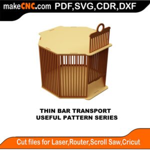 SimpleP Thin Bar Transport MakeCNC SVG DXF PDF CDR 3D puzzle pattern product image