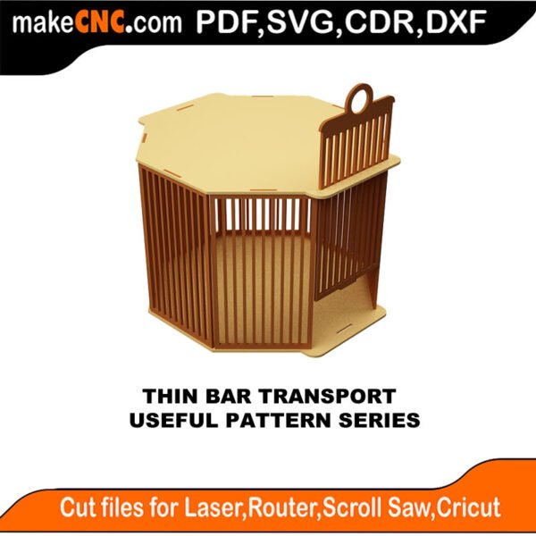 SimpleP Thin Bar Transport MakeCNC SVG DXF PDF CDR 3D puzzle pattern product image