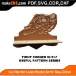 SimpleP Tight Corner Shelf MakeCNC SVG DXF PDF CDR 3D puzzle pattern product image