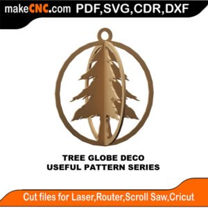 SimpleP Tree Globe Deco MakeCNC SVG DXF PDF CDR 3D puzzle pattern product image