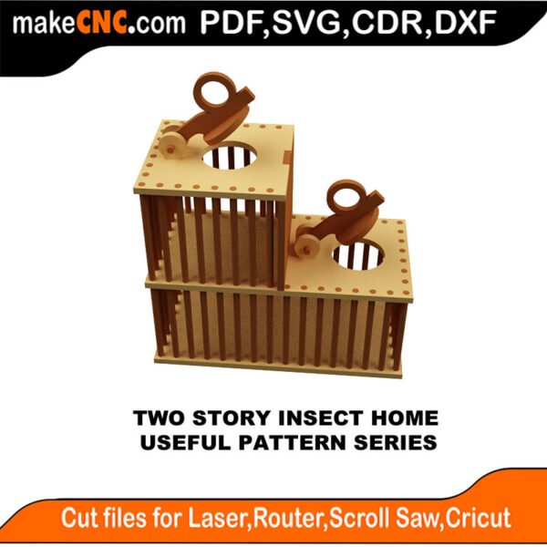 SimpleP Two Story Insect Home MakeCNC SVG DXF PDF CDR 3D puzzle pattern product image
