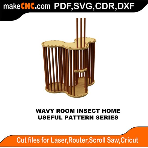 SimpleP Wavy Room Insect Home MakeCNC SVG DXF PDF CDR 3D puzzle pattern product image