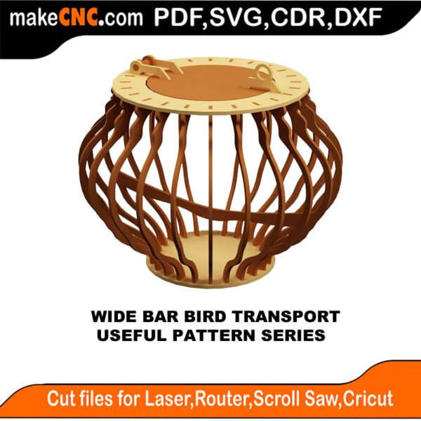 SimpleP Wide Bar Bird Transport MakeCNC SVG DXF PDF CDR 3D puzzle pattern product image