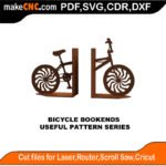 Simple Pattern Bicycle Bookends MakeCNC SVG DXF PDF CDR 3D puzzle pattern product image