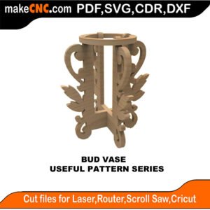 Simple Pattern Bud Vase MakeCNC SVG DXF PDF CDR 3D puzzle pattern product image