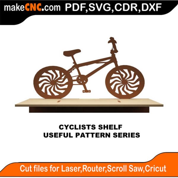 Simple Pattern Cylists Shelf MakeCNC SVG DXF PDF CDR 3D puzzle pattern product image
