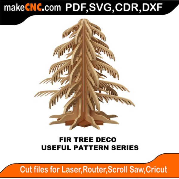 Simple Pattern Fir Tree Deco MakeCNC SVG DXF PDF CDR 3D puzzle pattern product image