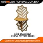 Simple Pattern Lone Star Shelf MakeCNC SVG DXF PDF CDR 3D puzzle pattern product image